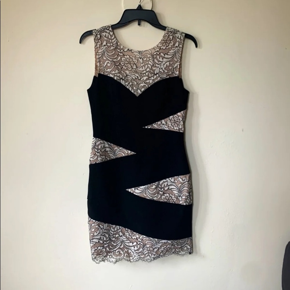 BCBGMaxazria Striped Lace Dress